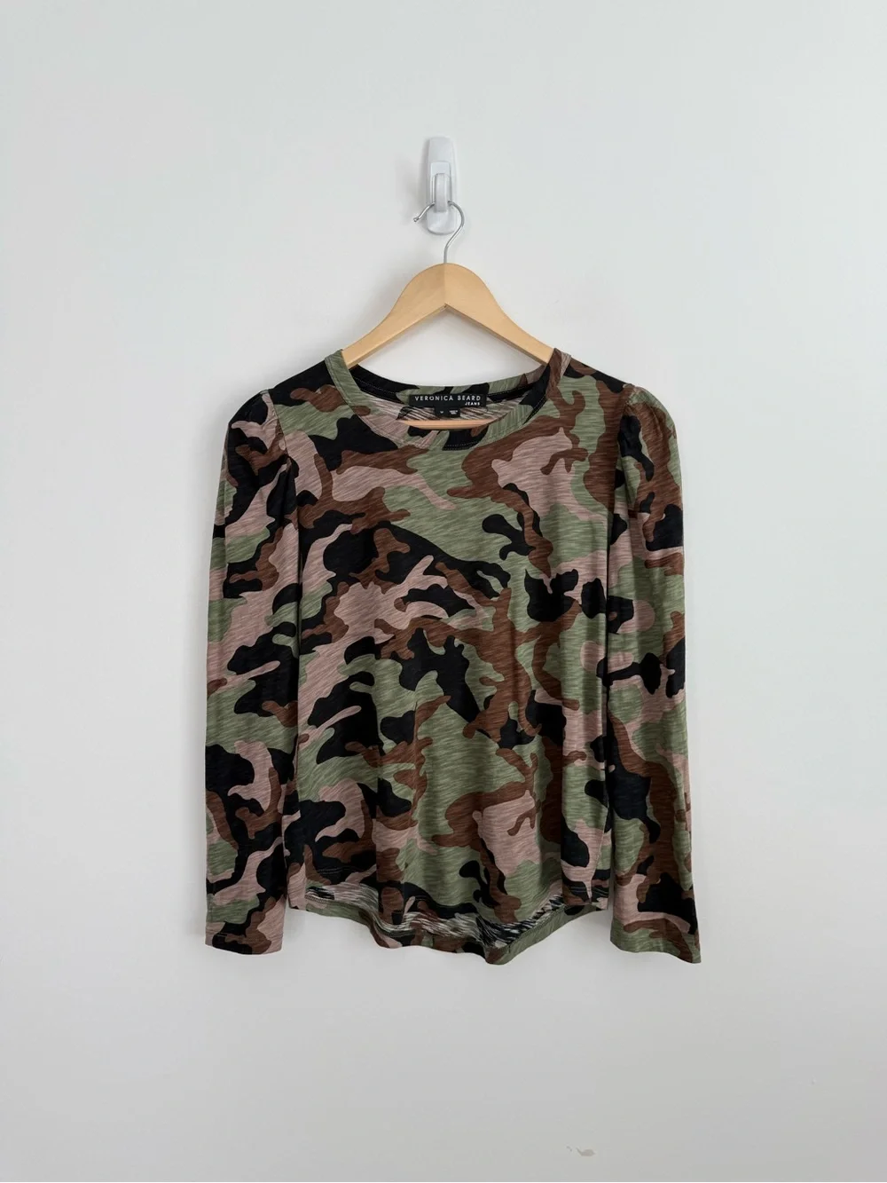 Veronica Beard Porter Camo Long Sleeve Tee